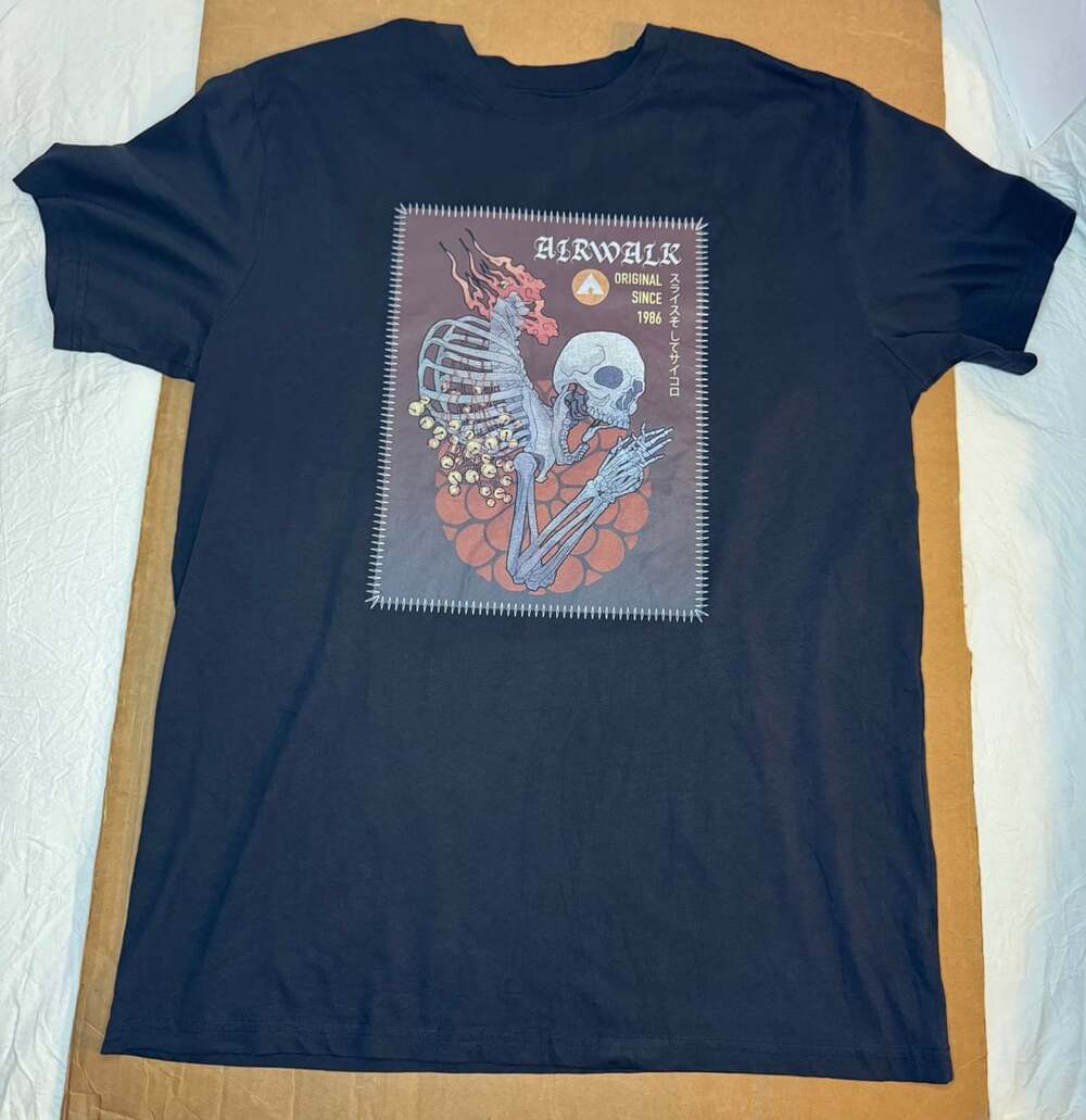 Airwalk Skeleton Graphic T-Shirt Black Size L